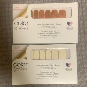 Color Street Press-On Nails - Glittering Gold and Classic Cream